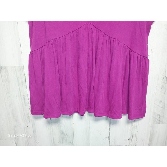 Lane Bryant Womens Swing Tank Plus Size 18/20 Purple Peplum V Neck Sleeveless - Picture 2 of 7